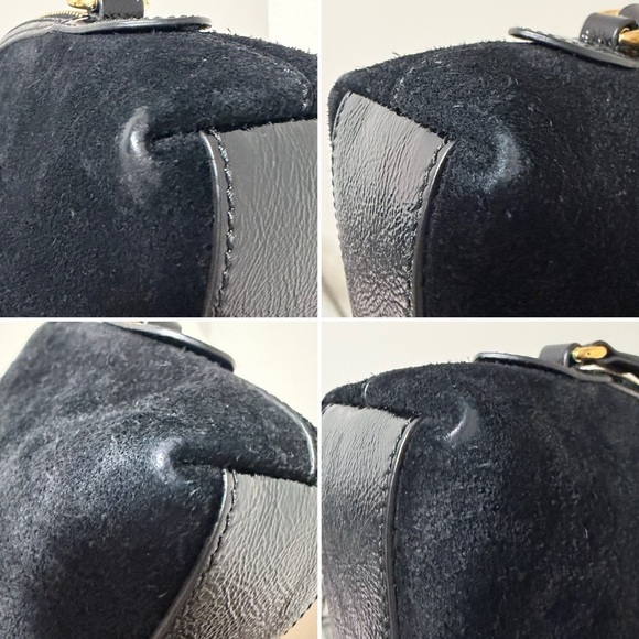 Gucci Ophidia Black Suede Sherry Stripe GG Crossbody Shoulder Bag – Small Size - Picture 5 of 12